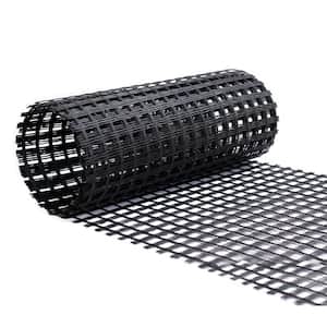 Wellco 4.9 ft. W x 32.8 ft. L x 0.2 in. H 80KN Biaxial Geogrid Black Plastic Paver Base for Landscaping, Sheds, Pathway