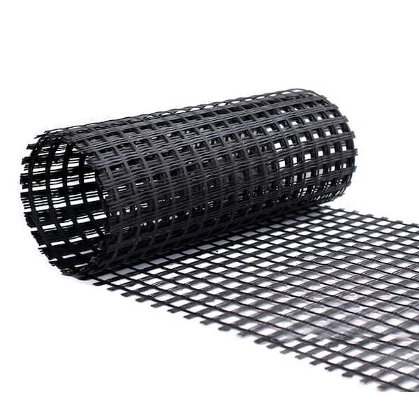 Wellco 4 ft. x 100 ft. 4 in. H 25N Geogrid Black Plastic Paver Base for Landscaping, Sheds, Pathway, ATV and Patios