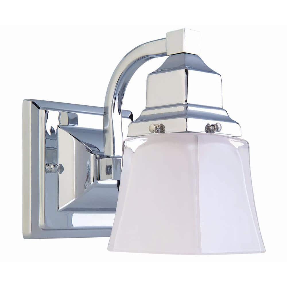 Hampton Bay 1Light Chrome Bath Light 05658 The Home Depot