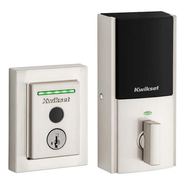 HALO Touch Satin Nickel CNT Fingerprint WiFi Elec Smart Lock Deadbolt Feat SmartKey Security with San Clemente Handleset