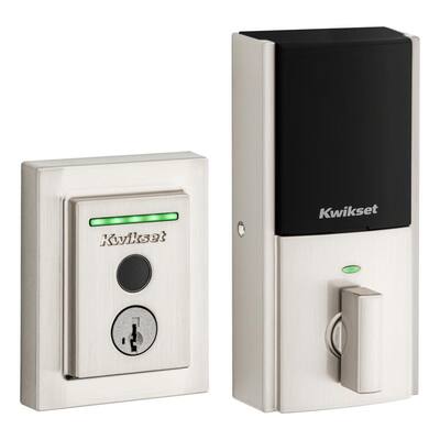 Halo Touch Satin Nickel CNT Fingerprint WiFi Elec Smart Lock Deadbolt Feat SmartKey Security with San Clemente Handleset