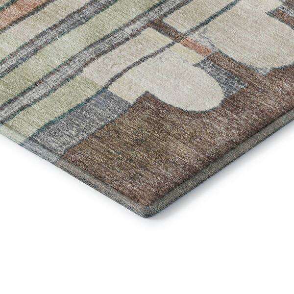 Mayfield Premium Machine Washable Abstract AMF2189 Brown 10 ft. x 14 ft. Area Rug