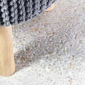 Pacif White Pebbles 11.81 in. x 11.81 in. x 2 mm Pearl Shell Mosaic Tile