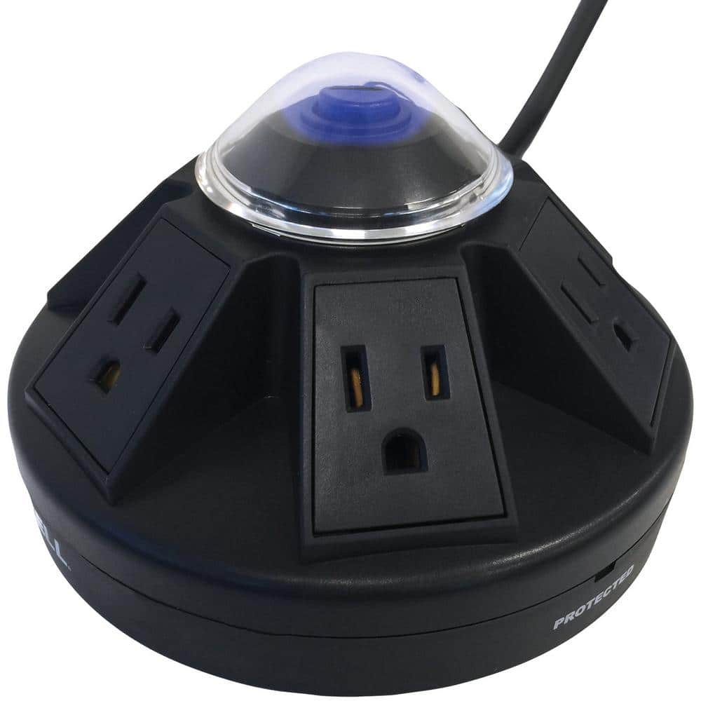 Accell D080b-013k Powramid Power Center & Surge Protector 6out Black 4ft Cord for sale online