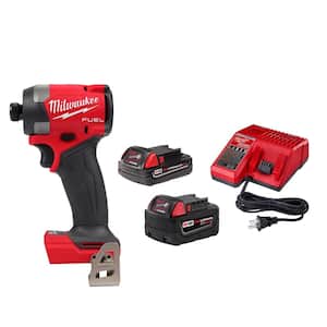 M18 FUEL 18V Lithium Ion Brushless Cordless 1/4 in. Hex Impact Driver with (1) 5.0 Ah, (1) 2.0 Ah Battery and Charger
