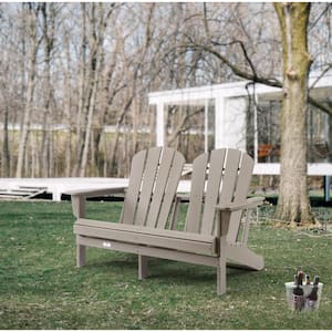 Brown HDPE Plastic Double Adirondack Chair