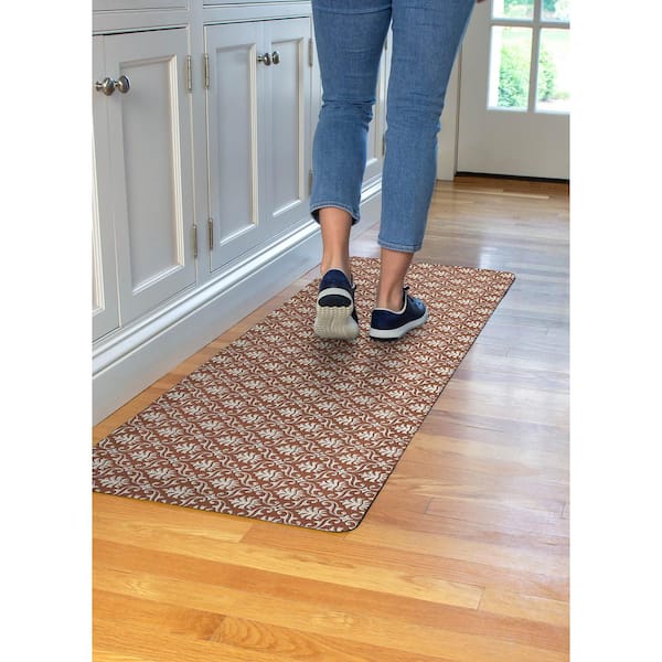 FloorPops 20 in. x 60 in. Brown Ledsworth Terracotta Indoor Anti