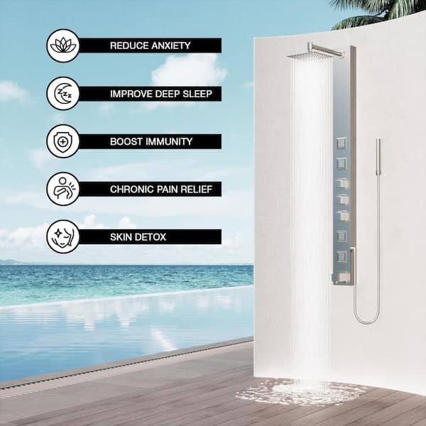 VIGO Bowery 58 in. H x 5 in. W 4-Jet Shower Panel System with