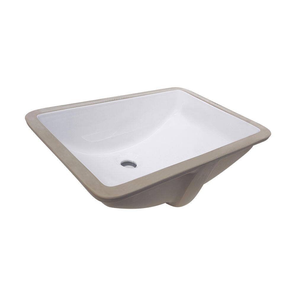 Rhythm Series 21 in. Rectangular Undermount Single Bowl Bathroom Sink in White price history on PriceWatchPro