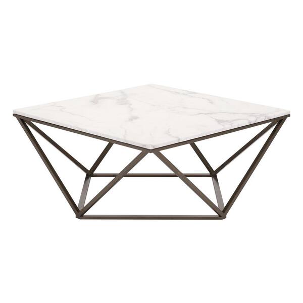 stone and brass coffee table