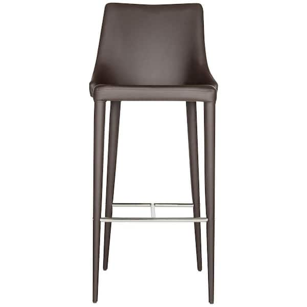 SAFAVIEH Summerset 29.9 in. Brown Metal Cushioned Bar Stool