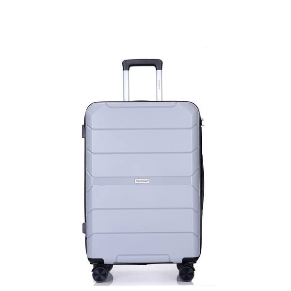 Aoibox New Hardshell Luggage Set in Silver 3-Piece Lightweight