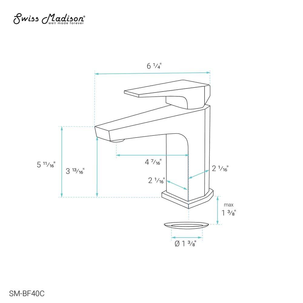 Voltaire Modern Elegance Chrome Single-Handle Bathroom Faucet