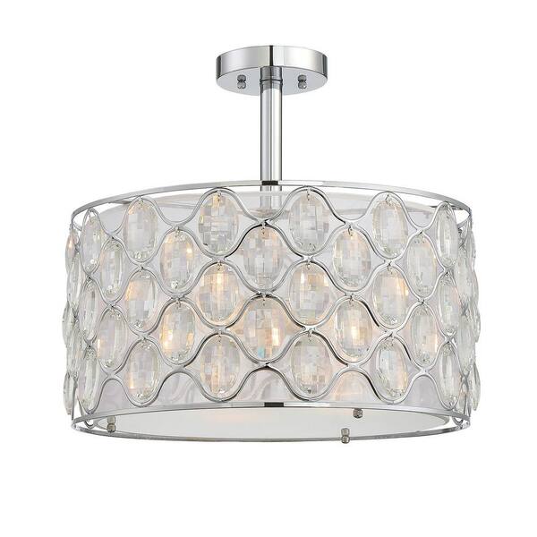 Filament Design 3-Light Polished Chrome Semi-Flush Mount