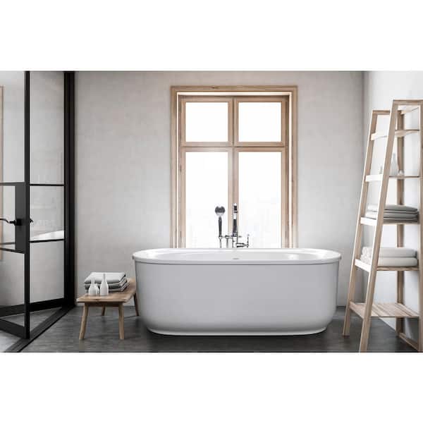 Sterling Spectacle 65.75 in. Acrylic Flatbottom Bathtub in White