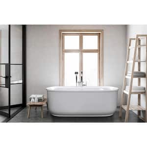 Spectacle 65.75 in. Acrylic Flatbottom Bathtub in White