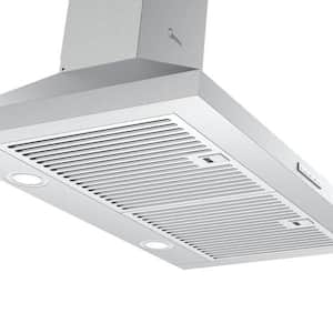 30 in. 450 CFM Convertible Ducted Wall Mounted Range Hood in Stainless Steel with Aluminum Permanent Filters, LED Lights