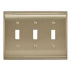 Gold 3-Gang 3-Toggle Wall Plate (1-Pack)