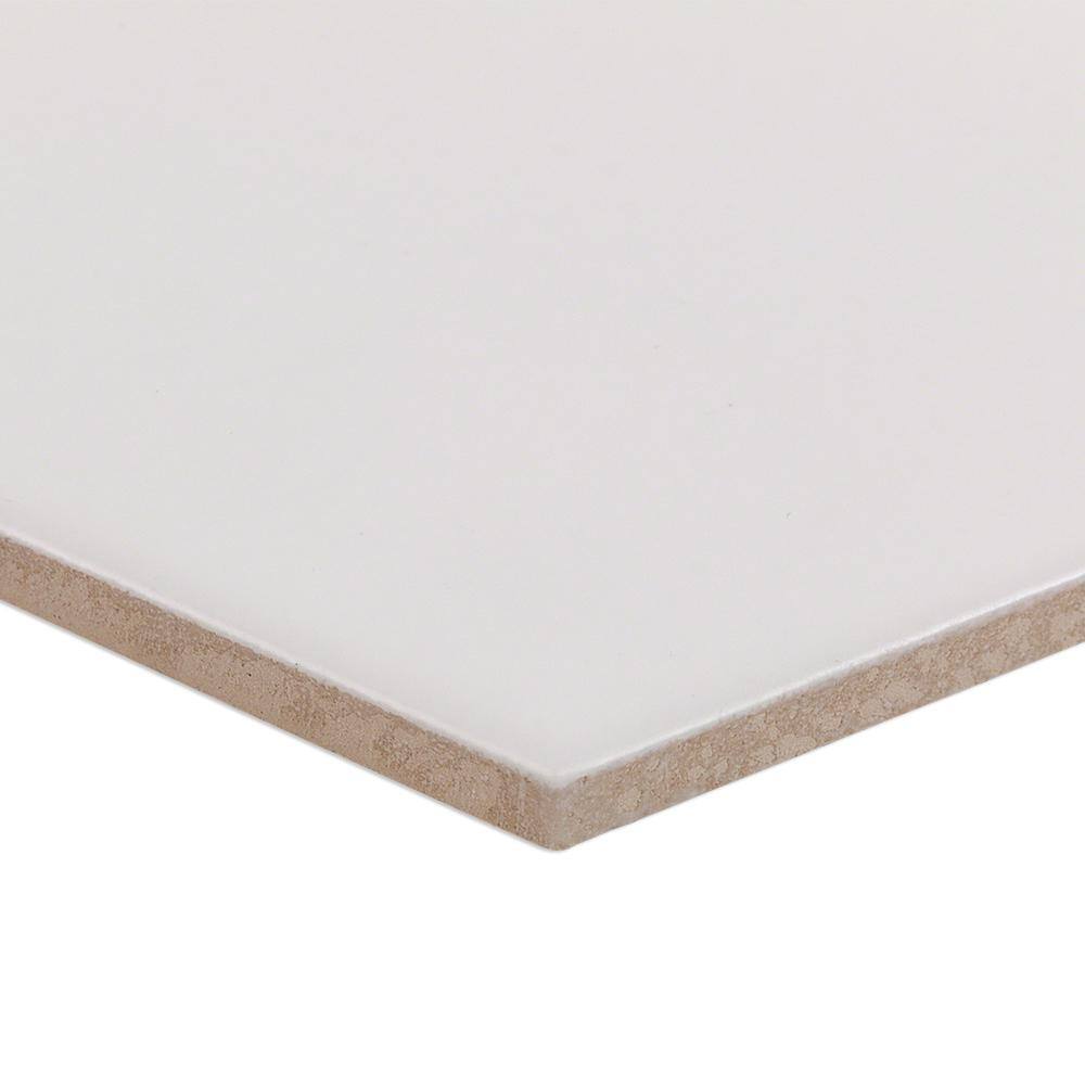 David Matte White Hexagonal Ceramic Wall Tile