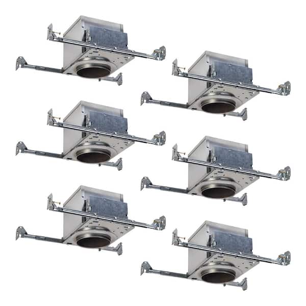 HALO E26 Series 4 in. Aluminum New Construction IC Air-Tite Recessed Housing with Adjustable Socket Bracket (6-Pack)