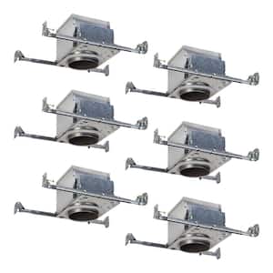 E26 Series 4 in. Aluminum New Construction IC Air-Tite Recessed Housing with Adjustable Socket Bracket (6-Pack)