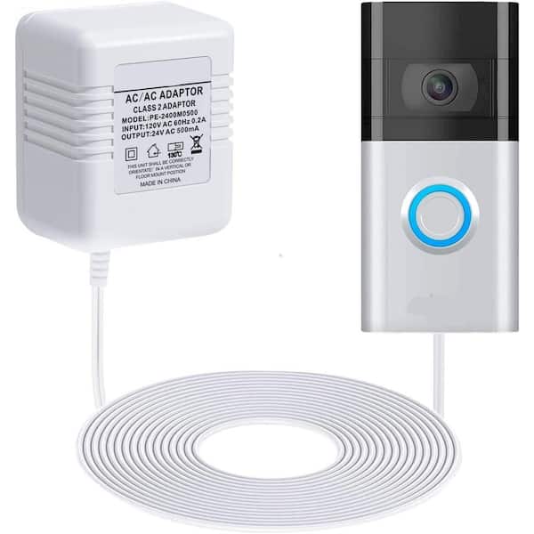 Doorbell Transformer 24V Adapter with 16.4 ft. C Wire Power Supply for Smart Video Doorbells