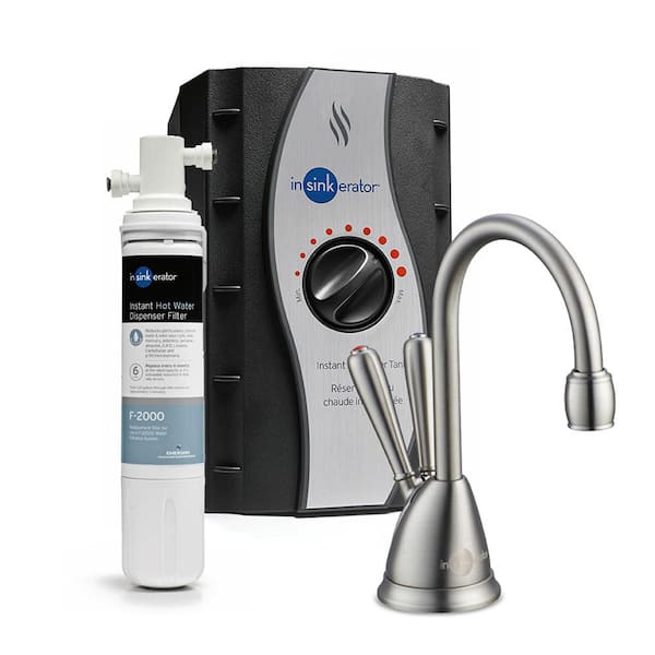 InSinkErator Involve View Instant Hot & Cold Water Dispenser w/ Premium Filtration System & 2-Handle 6.75 in. Faucet in Satin Nickel