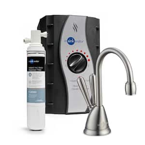 Involve View Instant Hot & Cold Water Dispenser w/ Premium Filtration System & 2-Handle 6.75 in. Faucet in Satin Nickel