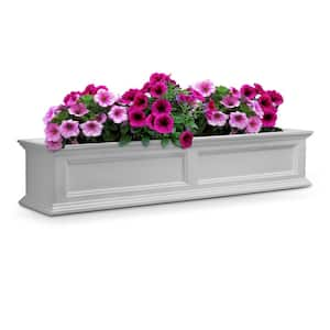 Fairfield 60 in. x 11 in. Self-Watering White Polyethylene Window Box