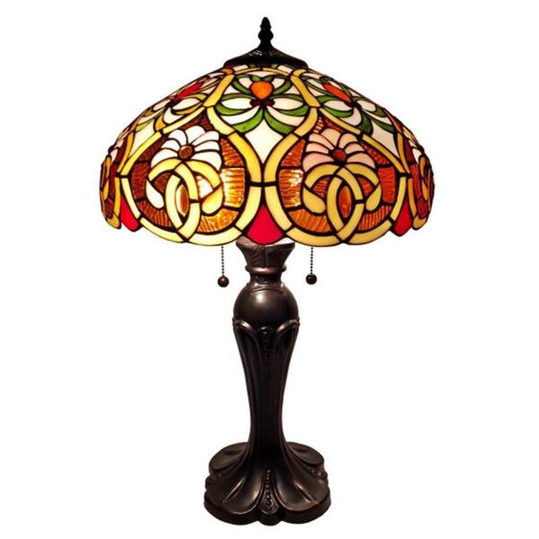 Amora Lighting 24 in. Tiffany Style Victorian Table Lamp