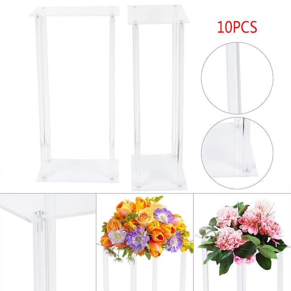 YIYIBYUS 23.62 in. Tall Indoor/Outdoor Clear Acrylic Plastic Round Plant  Stand (1-Tiered) OT-ZJGJ-4823 - The Home Depot