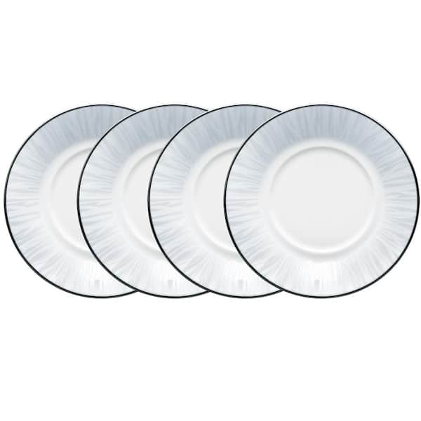 Noritake Glacier Platinum 6 in. (White)  Porcelain Saucers, (Set of 4)