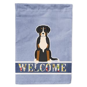 28 in. x 40 in. Polyester Greater Swiss Mountain Dog Welcome Flag Canvas House Size 2-Sided Heavyweight