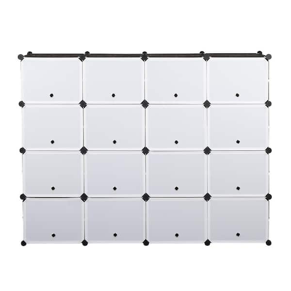 63.78 in. H 56-Pair Black Shoe Rack