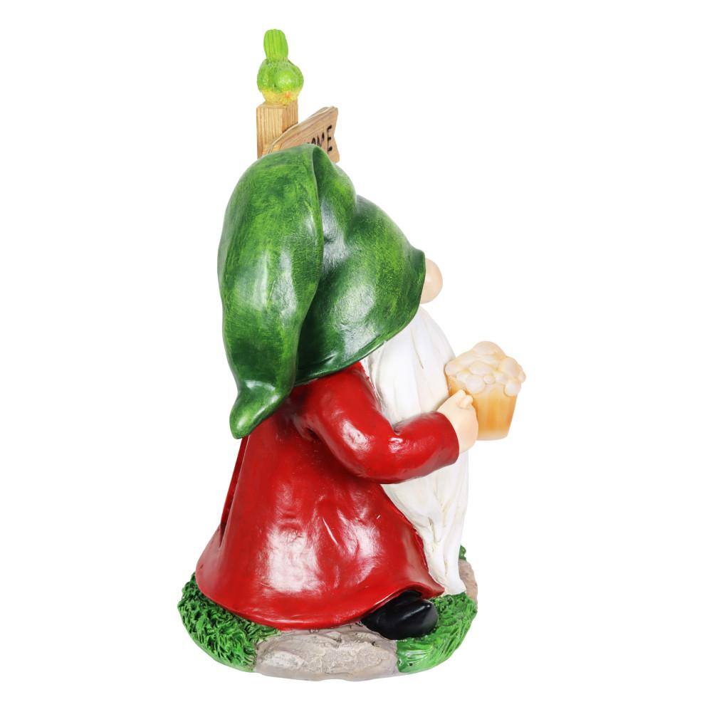 Solar Gnome with Welcome to My Beer Garden Sign