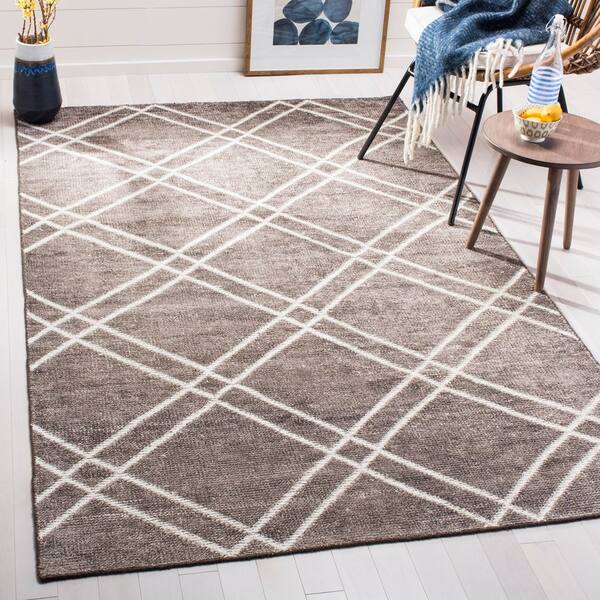 Stone Wash 4 ft. x 6 ft. Dark Gray Trellis Area Rug