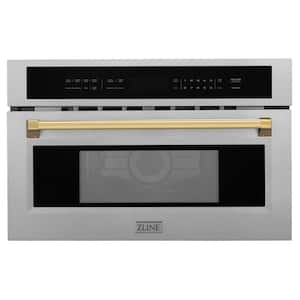Autograph Edition 30 in. 1000-Watt Built-In Microwave Oven in Fingerprint Resistant Stainless & Polished Gold Handle