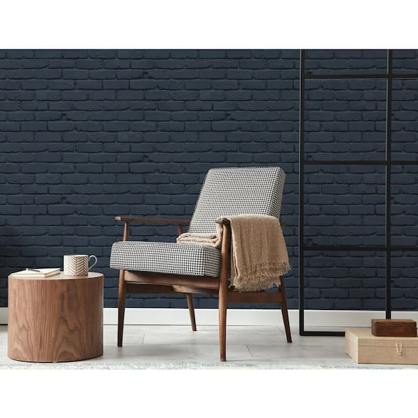 Alpin Blue Painted Brick Non-Pasted Wallpaper, 56.4 sq. ft.