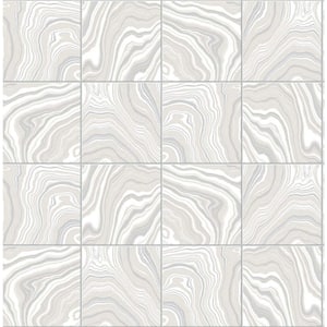 30.75 sq. ft. Luxe Haven Quartz Marbled Tile Vinyl Peel and Stick Wallpaper Roll