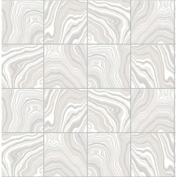 30.75 sq. ft. Luxe Haven Quartz Marbled Tile Vinyl Peel and Stick Wallpaper Roll