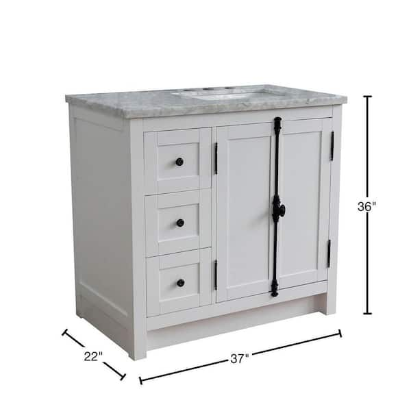 Aurora Blue 37 in. Vanity with Carrara Top