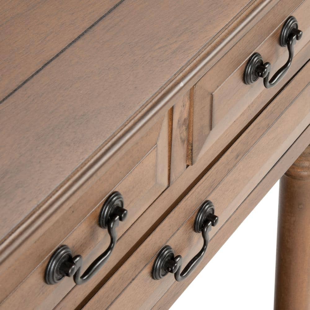 Primrose Warm Brown 3-Drawer Console Table with Open Shelf