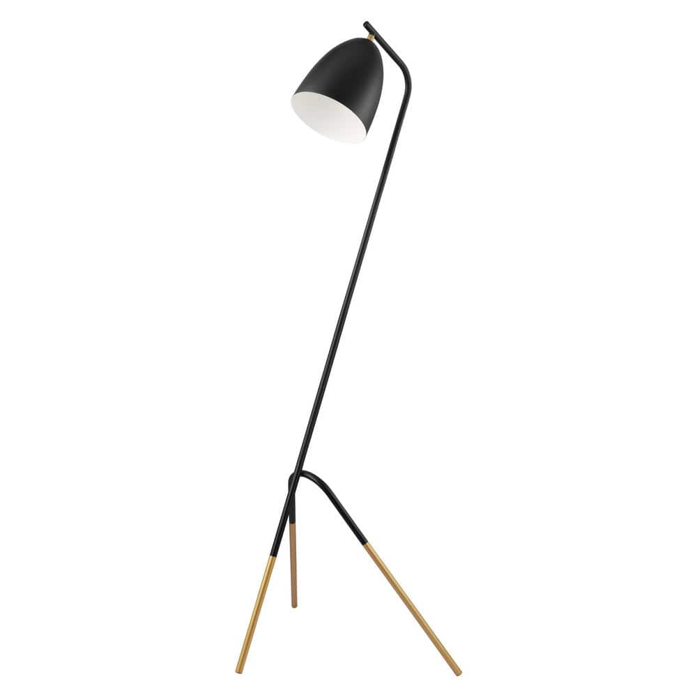 Eglo 59.06 in. Floor Lamp with Black/White Metal Shade 204261A - The Home Depot