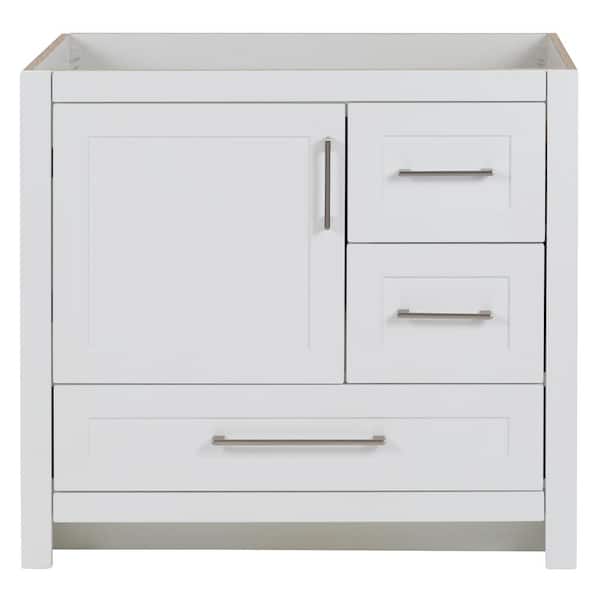 Home Decorators Collection Craye 36 in. W x 22 in. D x 34 in. H Bath Vanity Cabinet without Top in White