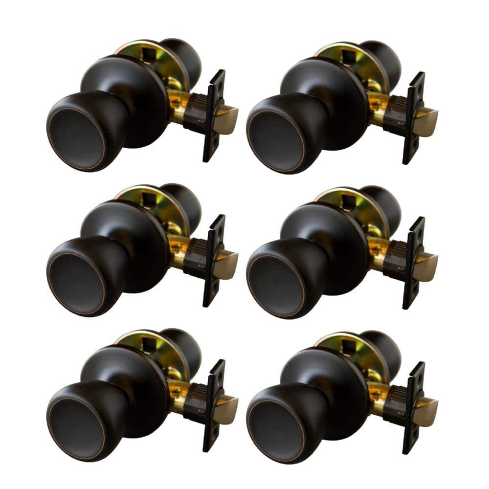 Terrace Oil Rubbed Bronze Passage Hall/Closet Door Knob with Universal 6-Way Latch (6-Pack) price history on PriceWatchPro