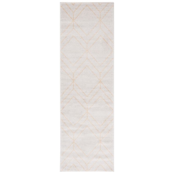 Adirondack 3 ft. x 8 ft. Ivory/Gold Diamond Runner Rug