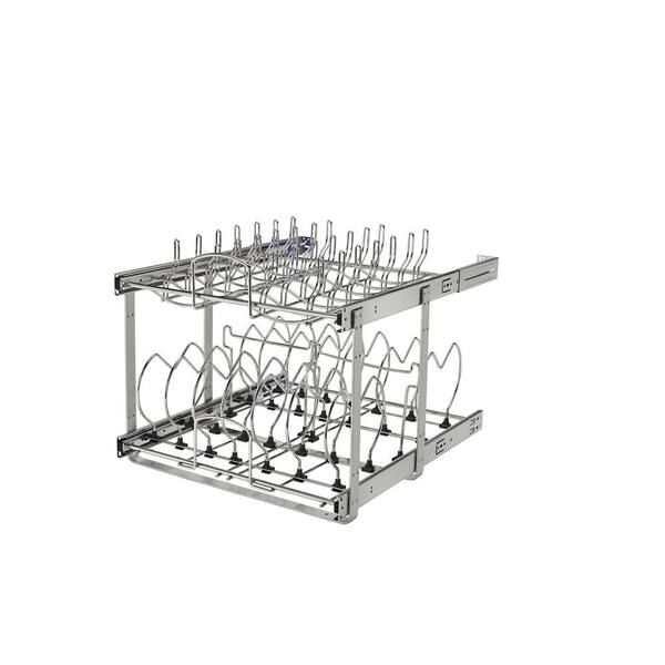 Rev-A-Shelf 18.13 in. H x 20.75 in. W x 22 in. D Pull-Out Two-Tier Base Cabinet Cookware Organizer with Soft-Close Slides