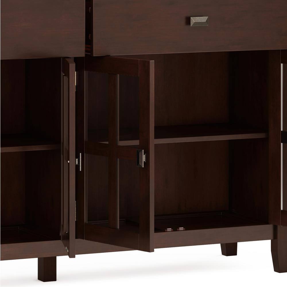 Russet Brown Solid Wood 60" Traditional Sideboard Buffet