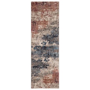 Pandora Collection Hudson Multi 2 ft. x 7 ft. Abstract Runner Rug