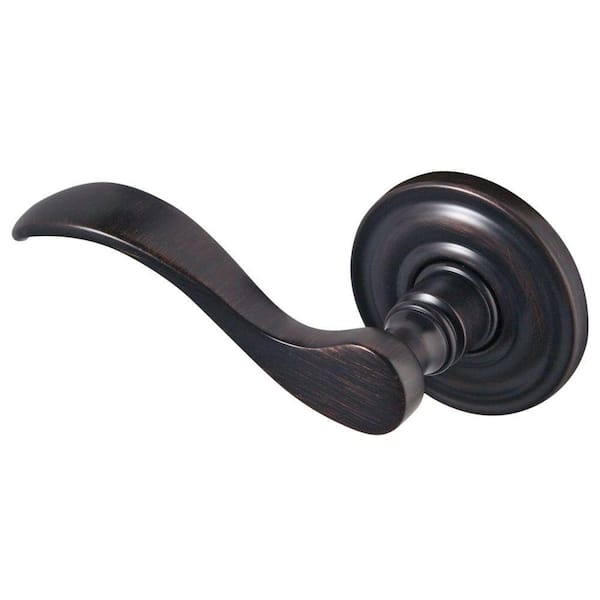 Baldwin Wave Venetian Bronze Left-Handed Dummy Lever with Classic Rose-DISCONTINUED